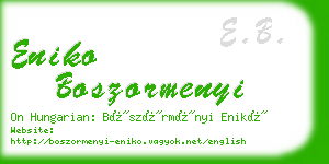 eniko boszormenyi business card